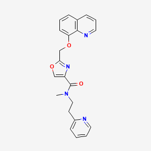 molecular formula C22H20N4O3 B3771888 N-methyl-N-[2-(2-pyridinyl)ethyl]-2-[(8-quinolinyloxy)methyl]-1,3-oxazole-4-carboxamide 