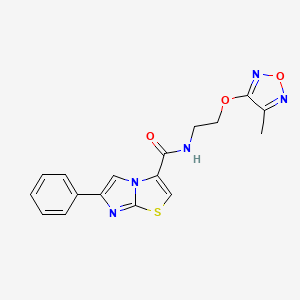 molecular formula C17H15N5O3S B3771902 N-{2-[(4-methyl-1,2,5-oxadiazol-3-yl)oxy]ethyl}-6-phenylimidazo[2,1-b][1,3]thiazole-3-carboxamide 