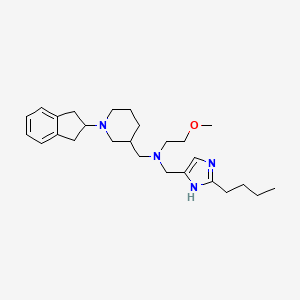 molecular formula C26H40N4O B3771910 N-[(2-butyl-1H-imidazol-4-yl)methyl]-N-{[1-(2,3-dihydro-1H-inden-2-yl)-3-piperidinyl]methyl}-2-methoxyethanamine 