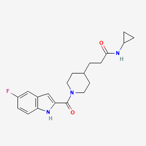 molecular formula C20H24FN3O2 B3771919 N-cyclopropyl-3-{1-[(5-fluoro-1H-indol-2-yl)carbonyl]-4-piperidinyl}propanamide 