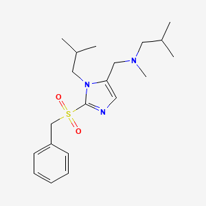 molecular formula C20H31N3O2S B3771930 N-{[2-(benzylsulfonyl)-1-isobutyl-1H-imidazol-5-yl]methyl}-N,2-dimethyl-1-propanamine 