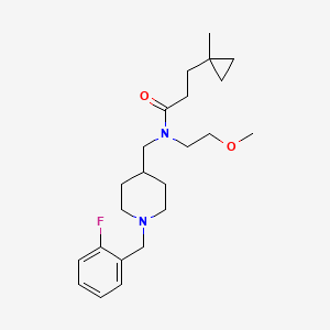 molecular formula C23H35FN2O2 B3772041 N-{[1-(2-fluorobenzyl)-4-piperidinyl]methyl}-N-(2-methoxyethyl)-3-(1-methylcyclopropyl)propanamide 
