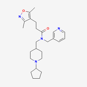molecular formula C25H36N4O2 B3772097 N-[(1-cyclopentyl-4-piperidinyl)methyl]-3-(3,5-dimethyl-4-isoxazolyl)-N-(3-pyridinylmethyl)propanamide 