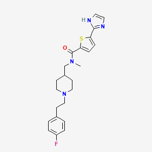 molecular formula C23H27FN4OS B3772109 N-[[1-[2-(4-fluorophenyl)ethyl]piperidin-4-yl]methyl]-5-(1H-imidazol-2-yl)-N-methylthiophene-2-carboxamide 