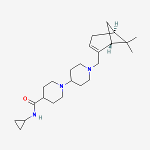 molecular formula C24H39N3O B3772166 N-cyclopropyl-1-[1-[[(1R,5S)-6,6-dimethyl-2-bicyclo[3.1.1]hept-2-enyl]methyl]piperidin-4-yl]piperidine-4-carboxamide 