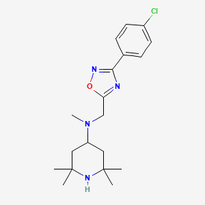 molecular formula C19H27ClN4O B3772251 N-{[3-(4-chlorophenyl)-1,2,4-oxadiazol-5-yl]methyl}-N,2,2,6,6-pentamethyl-4-piperidinamine 