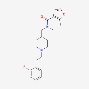 molecular formula C21H27FN2O2 B3772346 N-({1-[2-(2-fluorophenyl)ethyl]-4-piperidinyl}methyl)-N,2-dimethyl-3-furamide 