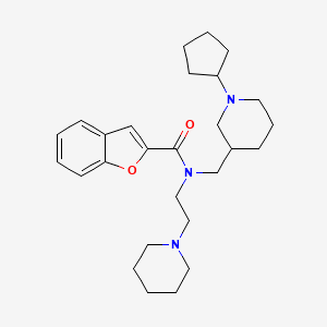 molecular formula C27H39N3O2 B3772369 N-[(1-cyclopentyl-3-piperidinyl)methyl]-N-[2-(1-piperidinyl)ethyl]-1-benzofuran-2-carboxamide 