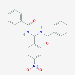 molecular formula C21H17N3O4 B377240 N-((benzoylamino){4-nitrophenyl}methyl)benzamide 
