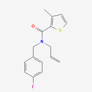 molecular formula C16H16FNOS B3772494 N-allyl-N-(4-fluorobenzyl)-3-methylthiophene-2-carboxamide 