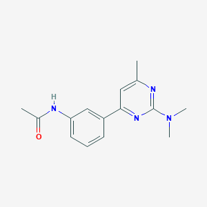 molecular formula C15H18N4O B3772515 N-{3-[2-(dimethylamino)-6-methyl-4-pyrimidinyl]phenyl}acetamide 