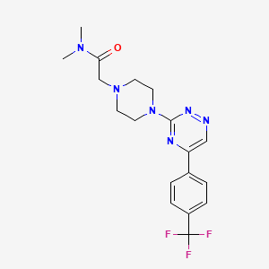 molecular formula C18H21F3N6O B3772607 N,N-dimethyl-2-(4-{5-[4-(trifluoromethyl)phenyl]-1,2,4-triazin-3-yl}-1-piperazinyl)acetamide 