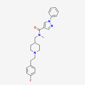 molecular formula C25H29FN4O B3772641 N-({1-[2-(4-fluorophenyl)ethyl]-4-piperidinyl}methyl)-N-methyl-1-phenyl-1H-pyrazole-4-carboxamide 