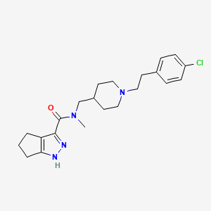 molecular formula C22H29ClN4O B3772643 N-[[1-[2-(4-chlorophenyl)ethyl]piperidin-4-yl]methyl]-N-methyl-1,4,5,6-tetrahydrocyclopenta[c]pyrazole-3-carboxamide 