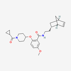 molecular formula C26H34N2O4 B3772648 N-[2-[(1S,2S,4S)-2-bicyclo[2.2.1]hept-5-enyl]ethyl]-2-[1-(cyclopropanecarbonyl)piperidin-4-yl]oxy-5-methoxybenzamide 