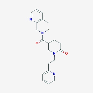molecular formula C21H26N4O2 B3772671 N-methyl-N-[(3-methyl-2-pyridinyl)methyl]-6-oxo-1-[2-(2-pyridinyl)ethyl]-3-piperidinecarboxamide 