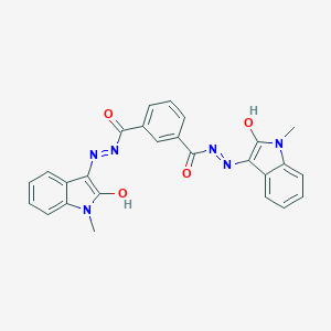 molecular formula C26H20N6O4 B377271 N'~1~,N'~3~-bis[(3Z)-1-methyl-2-oxo-1,2-dihydro-3H-indol-3-ylidene]isophthalohydrazide 