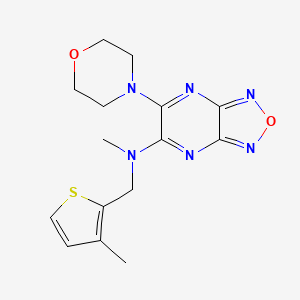 molecular formula C15H18N6O2S B3772726 N-methyl-N-[(3-methylthiophen-2-yl)methyl]-6-morpholin-4-yl-[1,2,5]oxadiazolo[3,4-b]pyrazin-5-amine 