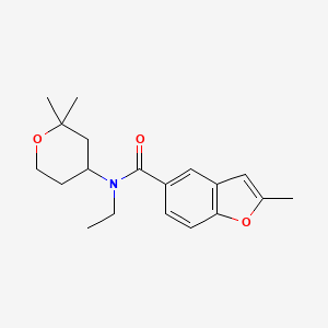 molecular formula C19H25NO3 B3772735 N-(2,2-dimethyltetrahydro-2H-pyran-4-yl)-N-ethyl-2-methyl-1-benzofuran-5-carboxamide 