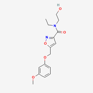 molecular formula C16H20N2O5 B3772789 N-ethyl-N-(2-hydroxyethyl)-5-[(3-methoxyphenoxy)methyl]-1,2-oxazole-3-carboxamide 