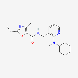 molecular formula C20H28N4O2 B3772824 N-({2-[cyclohexyl(methyl)amino]-3-pyridinyl}methyl)-2-ethyl-4-methyl-1,3-oxazole-5-carboxamide 
