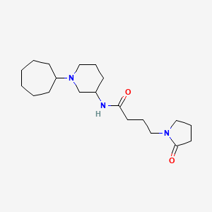 molecular formula C20H35N3O2 B3772837 N-(1-cycloheptyl-3-piperidinyl)-4-(2-oxo-1-pyrrolidinyl)butanamide 