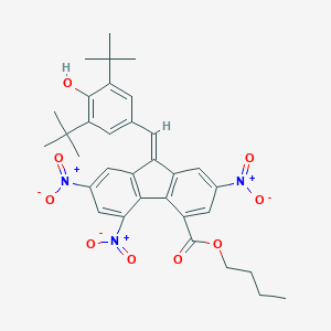 molecular formula C33H35N3O9 B377285 butyl 9-(3,5-ditert-butyl-4-hydroxybenzylidene)-2,5,7-trisnitro-9H-fluorene-4-carboxylate 