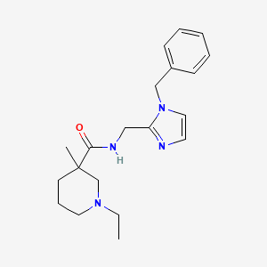molecular formula C20H28N4O B3772857 N-[(1-benzyl-1H-imidazol-2-yl)methyl]-1-ethyl-3-methylpiperidine-3-carboxamide 