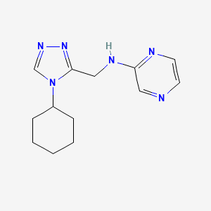 molecular formula C13H18N6 B3772932 N-[(4-cyclohexyl-4H-1,2,4-triazol-3-yl)methyl]-2-pyrazinamine 