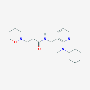 molecular formula C20H32N4O2 B3772943 N-({2-[cyclohexyl(methyl)amino]-3-pyridinyl}methyl)-3-(1,2-oxazinan-2-yl)propanamide 