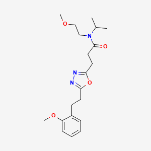 molecular formula C20H29N3O4 B3773001 N-isopropyl-N-(2-methoxyethyl)-3-{5-[2-(2-methoxyphenyl)ethyl]-1,3,4-oxadiazol-2-yl}propanamide 