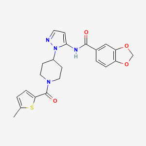 molecular formula C22H22N4O4S B3773015 N-[2-[1-(5-methylthiophene-2-carbonyl)piperidin-4-yl]pyrazol-3-yl]-1,3-benzodioxole-5-carboxamide 