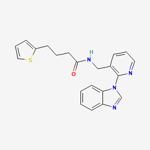 molecular formula C21H20N4OS B3773023 N-{[2-(1H-benzimidazol-1-yl)-3-pyridinyl]methyl}-4-(2-thienyl)butanamide 