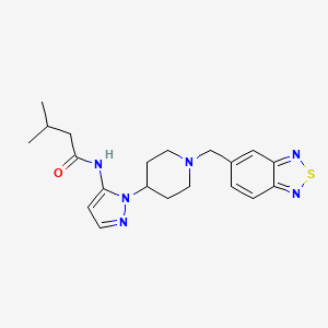 molecular formula C20H26N6OS B3773032 N-{1-[1-(2,1,3-benzothiadiazol-5-ylmethyl)-4-piperidinyl]-1H-pyrazol-5-yl}-3-methylbutanamide 