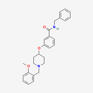 molecular formula C27H30N2O3 B3773051 N-benzyl-3-{[1-(2-methoxybenzyl)-4-piperidinyl]oxy}benzamide 