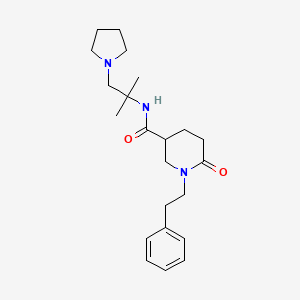 molecular formula C22H33N3O2 B3773092 N-(2-methyl-1-pyrrolidin-1-ylpropan-2-yl)-6-oxo-1-(2-phenylethyl)piperidine-3-carboxamide 