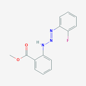 molecular formula C14H12FN3O2 B377310 Methyl 2-[3-(2-fluorophenyl)-2-triazenyl]benzoate 
