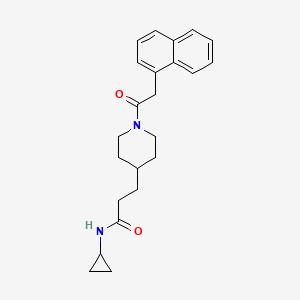 molecular formula C23H28N2O2 B3773108 N-cyclopropyl-3-[1-(1-naphthylacetyl)-4-piperidinyl]propanamide 