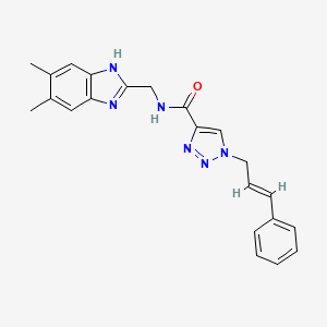 molecular formula C22H22N6O B3773131 N-[(5,6-dimethyl-1H-benzimidazol-2-yl)methyl]-1-[(2E)-3-phenyl-2-propen-1-yl]-1H-1,2,3-triazole-4-carboxamide 