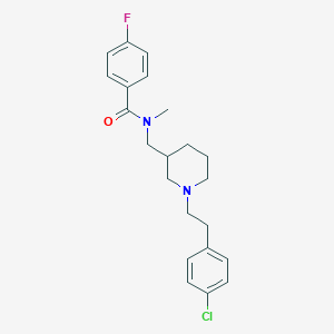 molecular formula C22H26ClFN2O B3773171 N-({1-[2-(4-chlorophenyl)ethyl]-3-piperidinyl}methyl)-4-fluoro-N-methylbenzamide 
