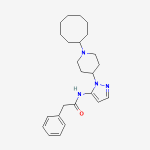 molecular formula C24H34N4O B3773221 N-[1-(1-cyclooctyl-4-piperidinyl)-1H-pyrazol-5-yl]-2-phenylacetamide 