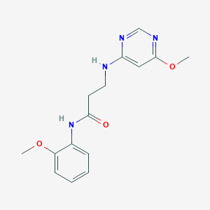 molecular formula C15H18N4O3 B3773276 N-(2-methoxyphenyl)-3-[(6-methoxypyrimidin-4-yl)amino]propanamide 