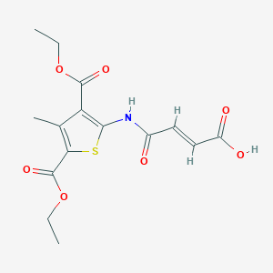 molecular formula C15H17NO7S B377329 4-{[3,5-Bis(ethoxycarbonyl)-4-methyl-2-thienyl]amino}-4-oxo-2-butenoic acid 