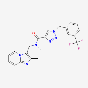 molecular formula C21H19F3N6O B3773303 N-methyl-N-[(2-methylimidazo[1,2-a]pyridin-3-yl)methyl]-1-[3-(trifluoromethyl)benzyl]-1H-1,2,3-triazole-4-carboxamide 