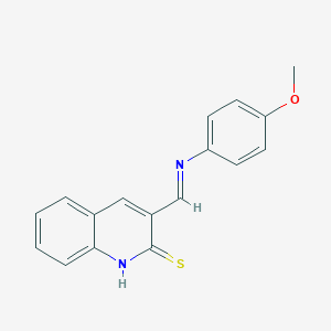 molecular formula C17H14N2OS B377333 3-[(4-methoxyphenyl)iminomethyl]-1H-quinoline-2-thione 