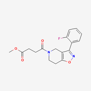 molecular formula C17H17FN2O4 B3773352 methyl 4-[3-(2-fluorophenyl)-6,7-dihydroisoxazolo[4,5-c]pyridin-5(4H)-yl]-4-oxobutanoate 
