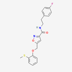 molecular formula C20H19FN2O3S B3773428 N-[2-(4-fluorophenyl)ethyl]-5-{[2-(methylthio)phenoxy]methyl}-3-isoxazolecarboxamide 