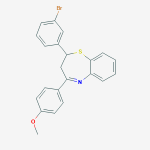 molecular formula C22H18BrNOS B377343 2-(3-Bromophenyl)-4-(4-methoxyphenyl)-2,3-dihydro-1,5-benzothiazepine 