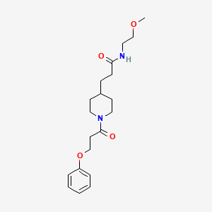 molecular formula C20H30N2O4 B3773437 N-(2-methoxyethyl)-3-[1-(3-phenoxypropanoyl)piperidin-4-yl]propanamide 