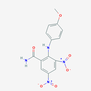 3,5-Bisnitro-2-(4-methoxyanilino)benzamide